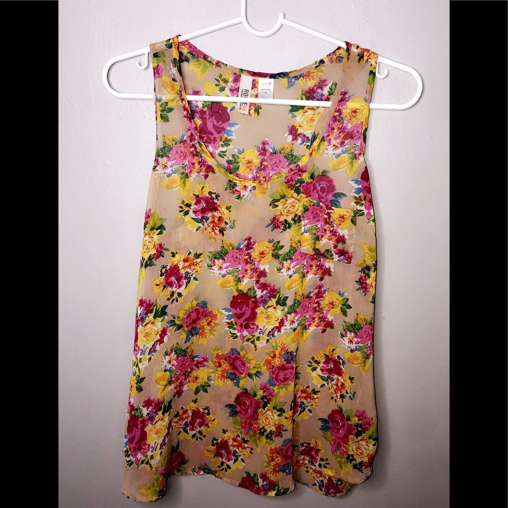 Cute thin flower pattern blouse